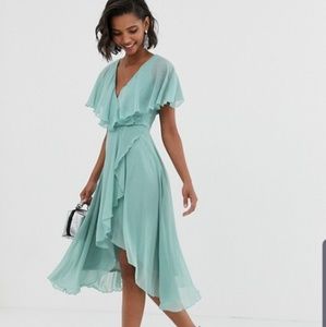 Teal high low dress